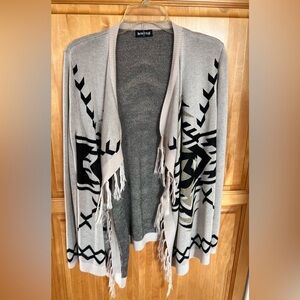 Onyx Tan and Black Geometric Cardigan